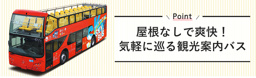 屋根なしで爽快！気軽に巡る観光案内バス