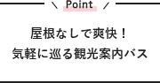 屋根なしで爽快！気軽に巡る観光案内バス